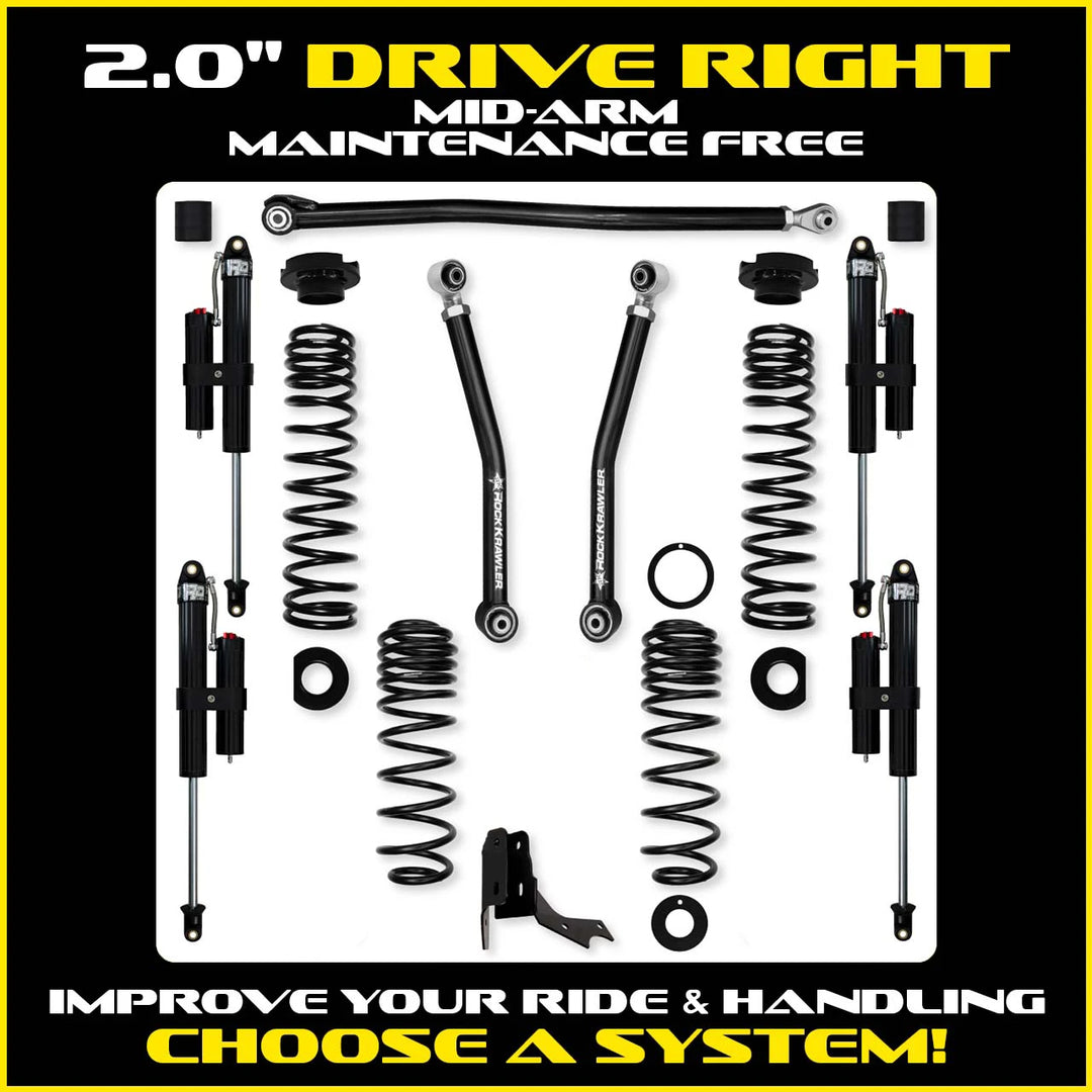 Rock Krawler 2.0 Inch Drive Right Mid Arm System - 2020+ Gladiator JT - kit photo