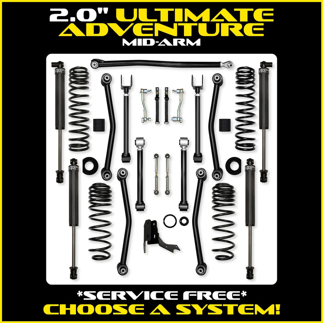 Rock Krawler 2.0 Inch Ultimate Adventure Mid Arm System - 2020+ Gladiator JT - kit photo