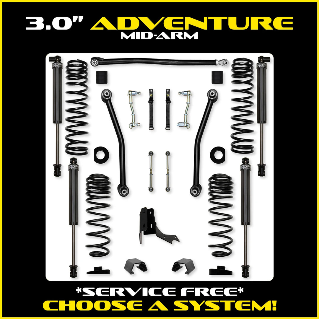 Rock Krawler 3.0 Inch Adventure Mid Arm System - 2020+ Gladiator JT - kit photo