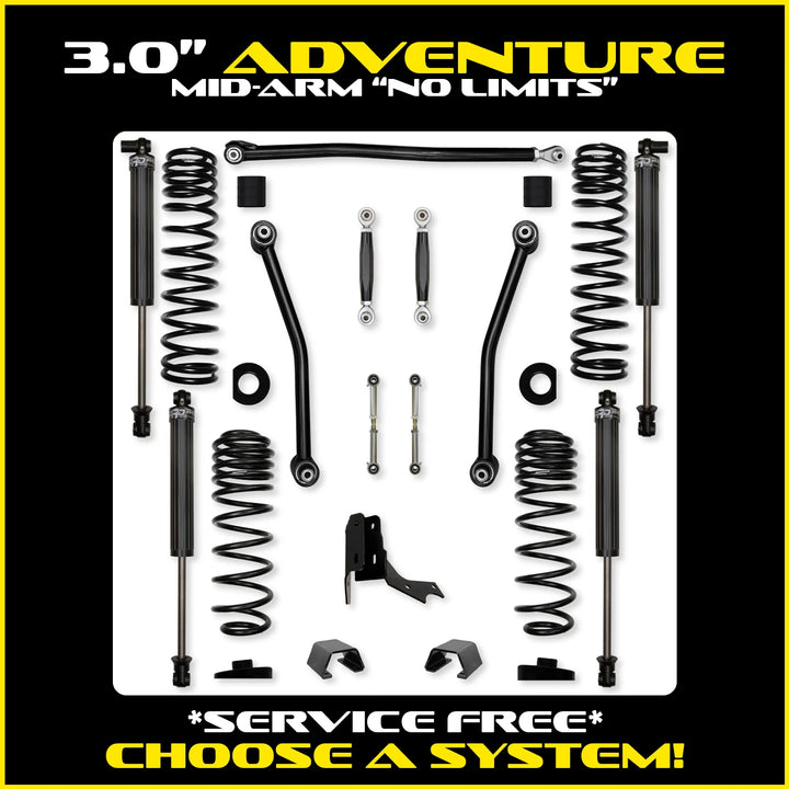 Rock Krawler 3.0 Inch Adventure No Limits Mid Arm System - 2020+ Gladiator JT - photo 1