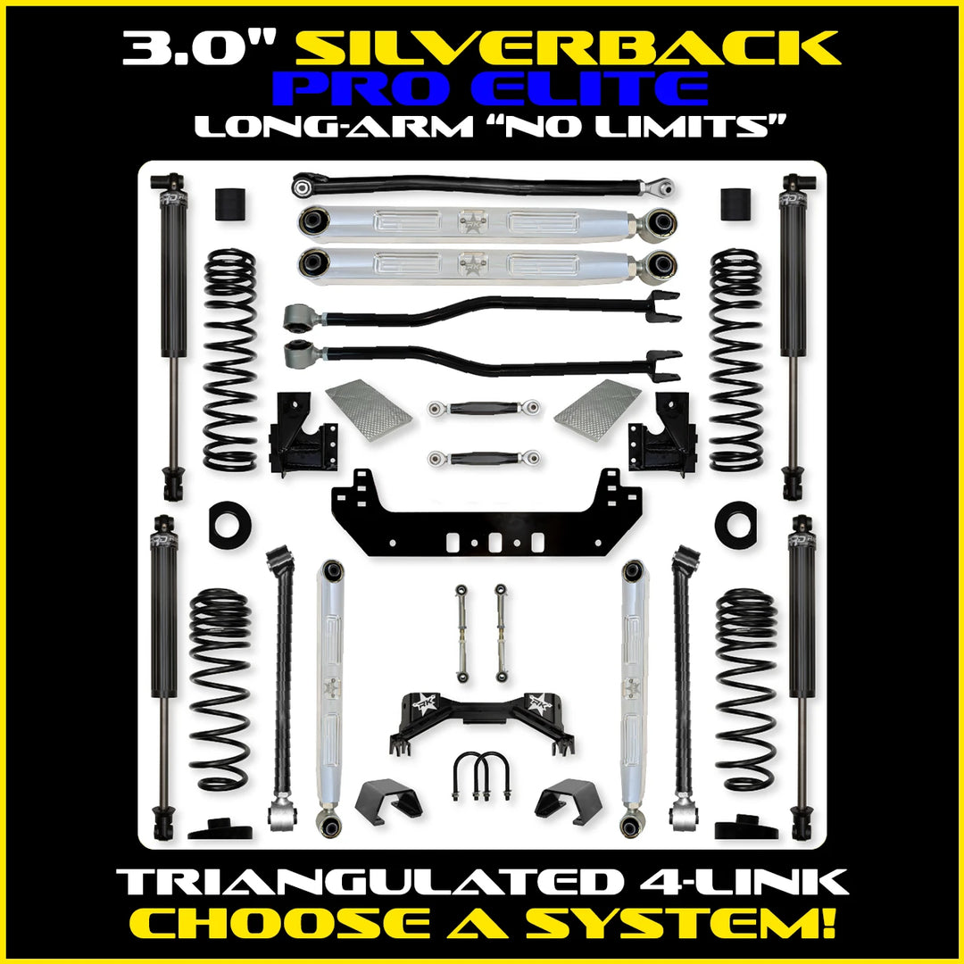 Rock Krawler 3.0 Inch Silverback Pro Elite No Limits System - 2020+ Gladiator JT - kit photo