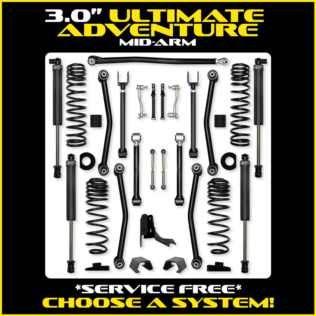 Rock Krawler 3.0 Inch Ultimate Adventure Mid Arm System - 2020+ Gladiator JT - kit photo