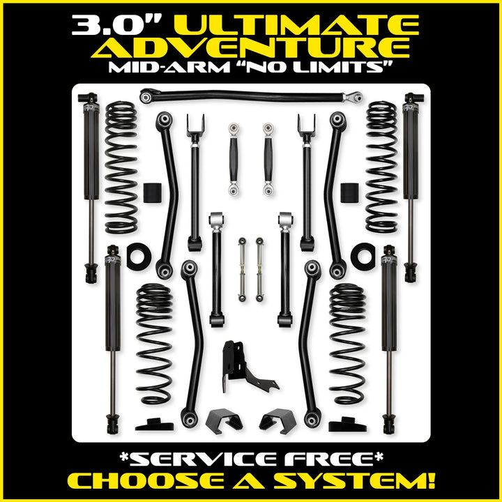 Rock Krawler 3.0 Inch Ultimate Adventure No Limits Mid Arm - 2020+ Gladiator JT - photo 1