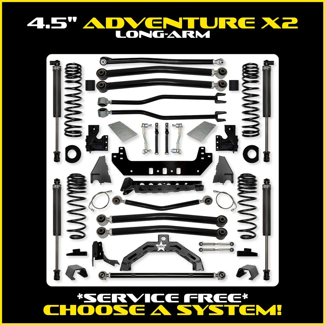 Rock Krawler 4.5 Inch Adventure X2 Long Arm System - Gladiator JT