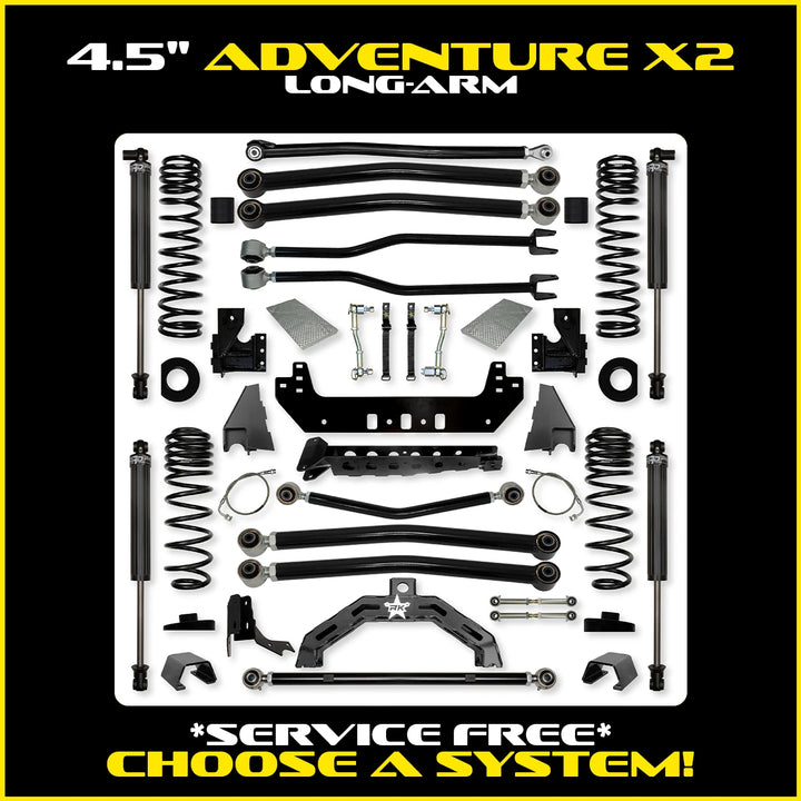 Rock Krawler 4.5 Inch Adventure X2 Long Arm System - Gladiator JT
