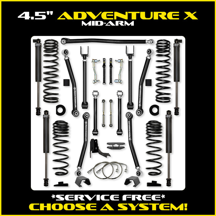 Rock Krawler 4.5 Inch Adventure X Mid Arm System - Gladiator JT