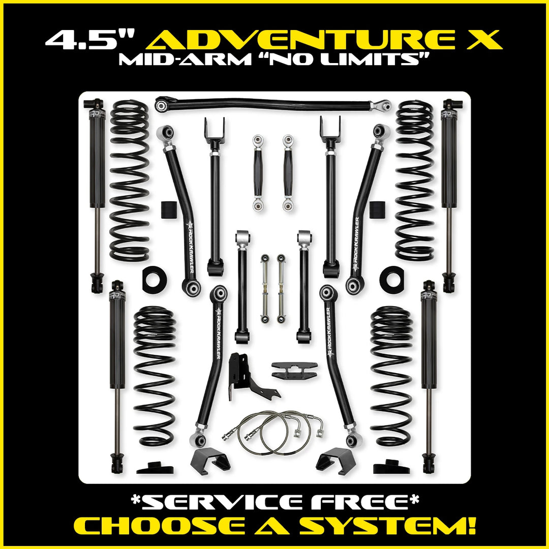Rock Krawler 4.5 Inch Adventure X No Limits Mid Arm System - Gladiator JT