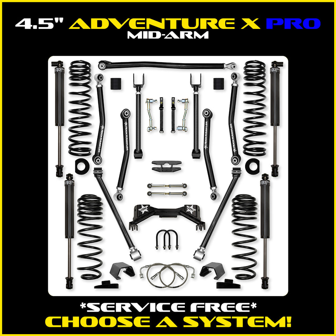 Rock Krawler 4.5 Inch Adventure X PRO Mid Arm System - Gladiator JT