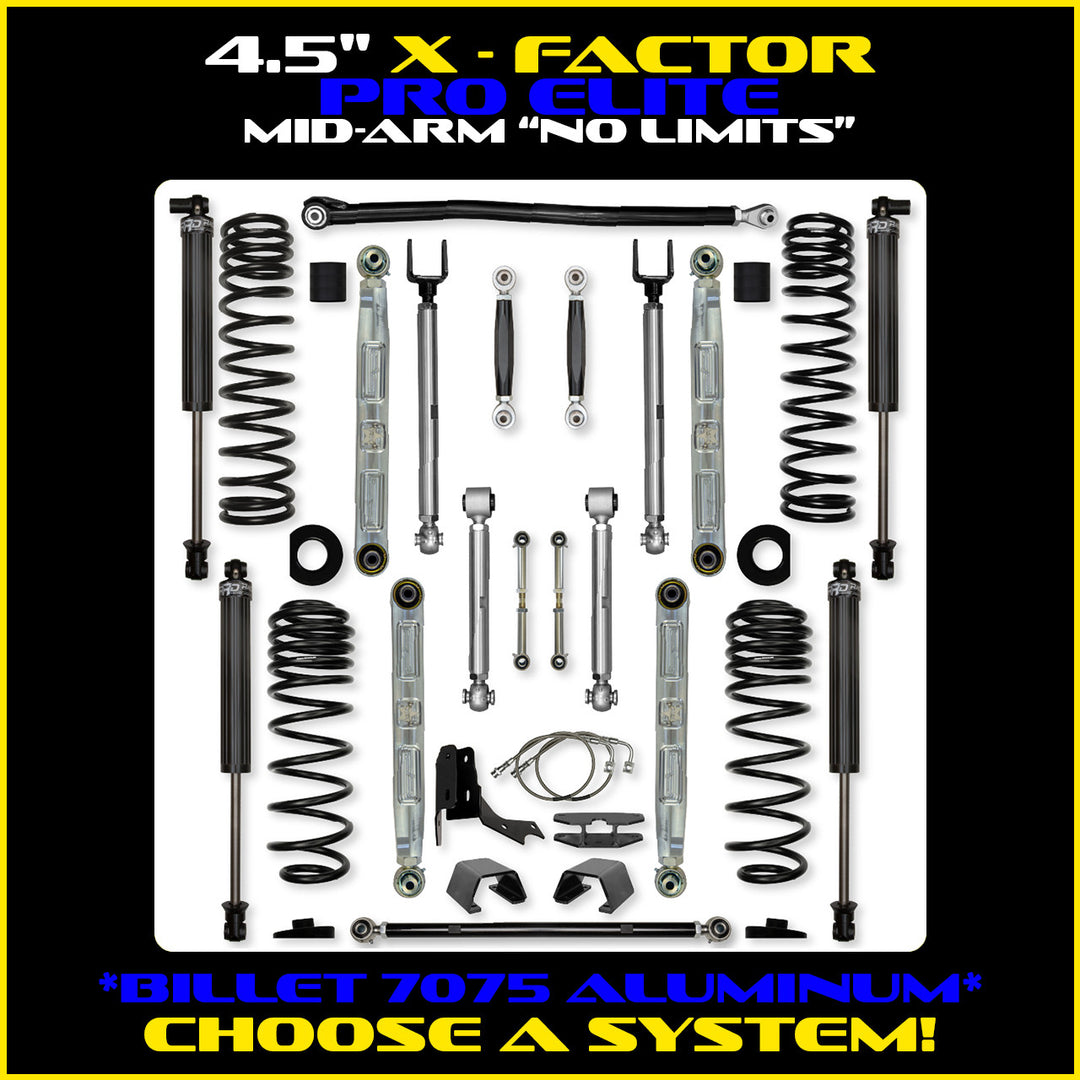 Rock Krawler 4.5 Inch X Factor Pro Elite No Limits Mid Arm System - Gladiator JT