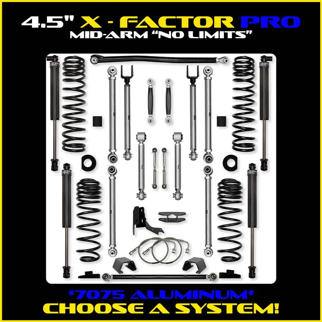 Rock Krawler 4.5 Inch X Factor Pro No Limits Mid Arm System - Gladiator JT