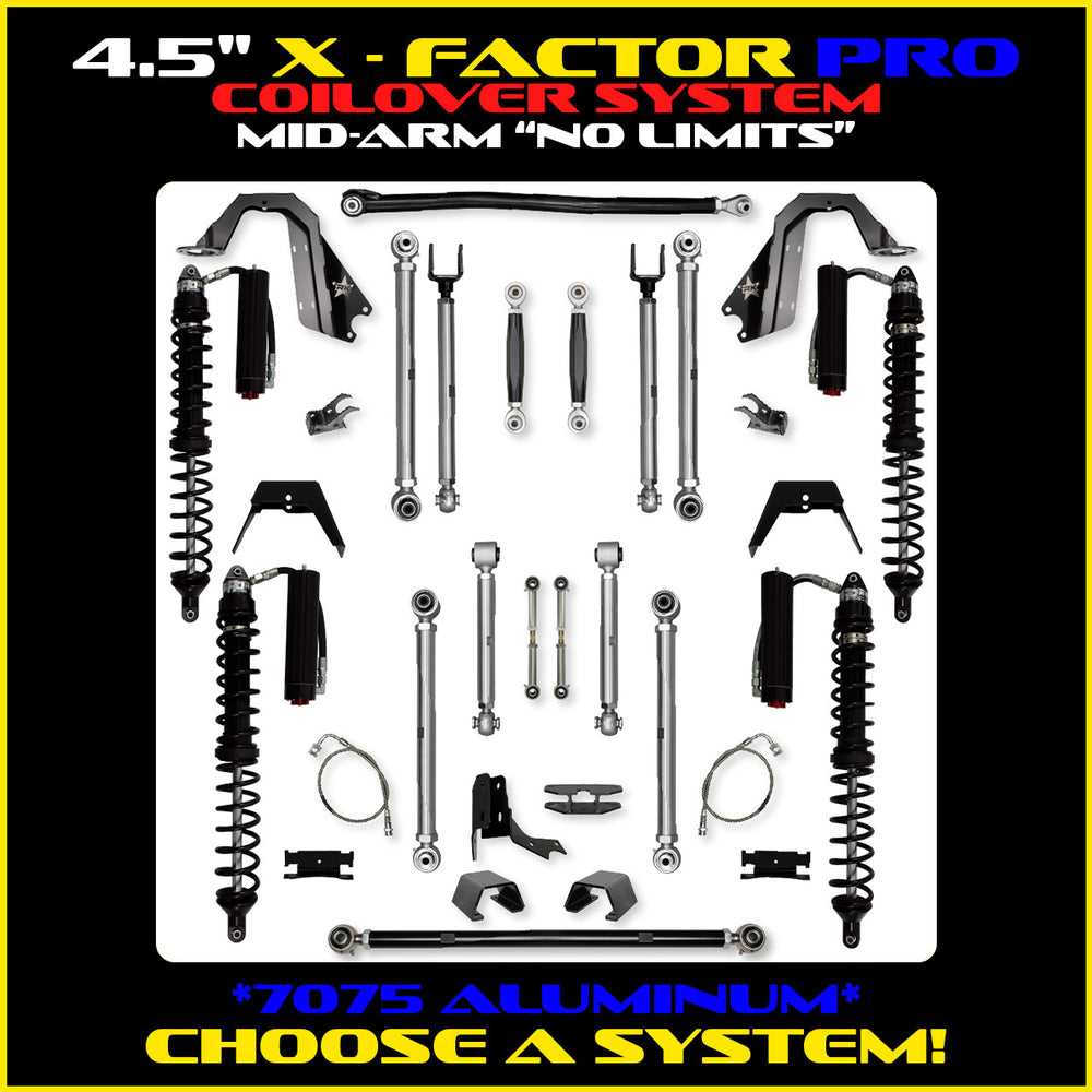 Rock Krawler 4.5 Inch X Factor Pro No Limits Mid Arm System - Gladiator JT - Comp System and Trail Runner coilover packages