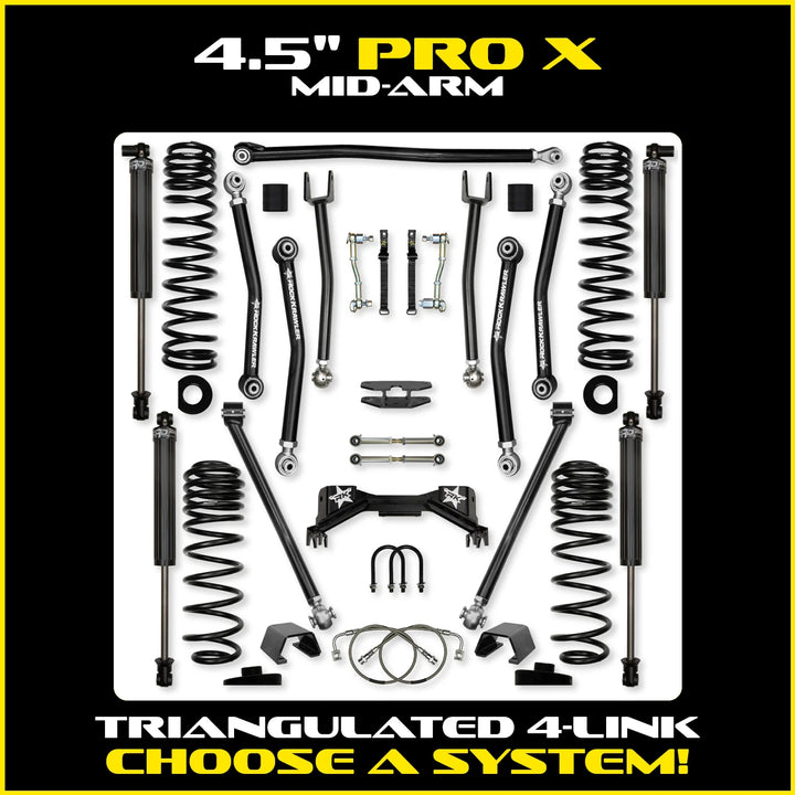 Rock Krawler 4.5 Inch PRO-X Mid Arm System - Gladiator JT