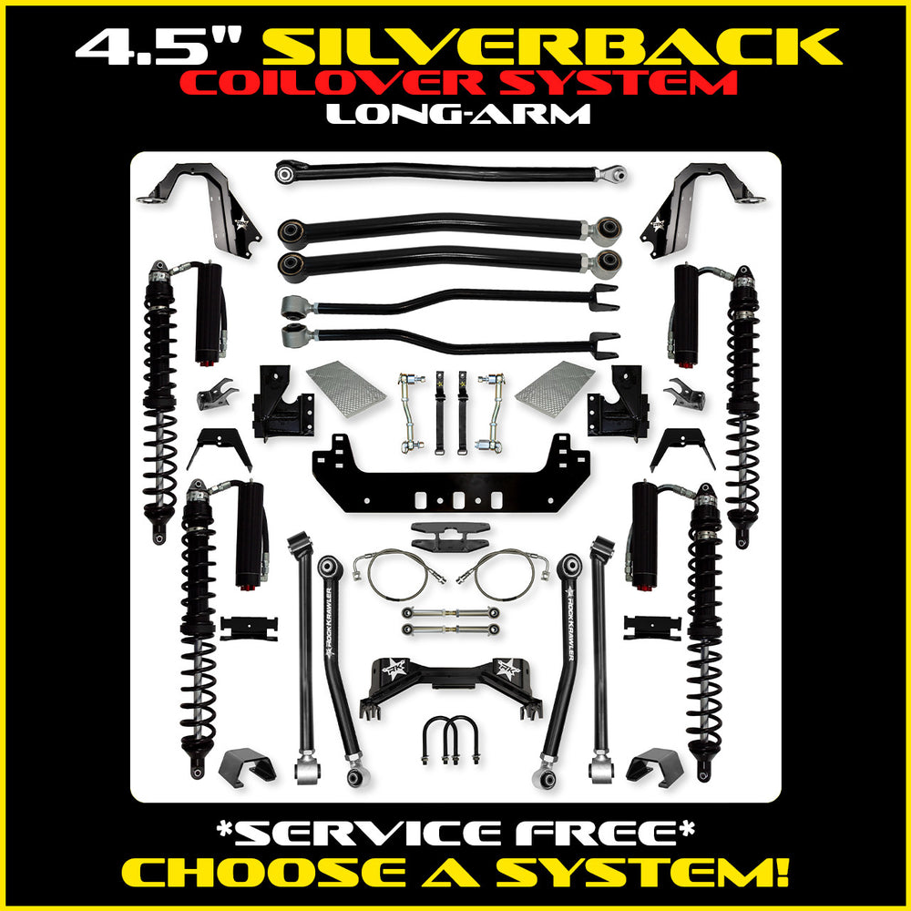 Rock Krawler 4.5 Inch Silverback Long Arm System - Gladiator JT - Comp System and Trail Runner coilover packages
