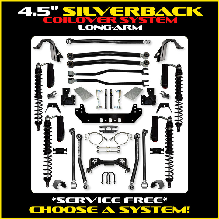 Rock Krawler 4.5 Inch Silverback Long Arm System - Gladiator JT - Comp System and Trail Runner coilover packages
