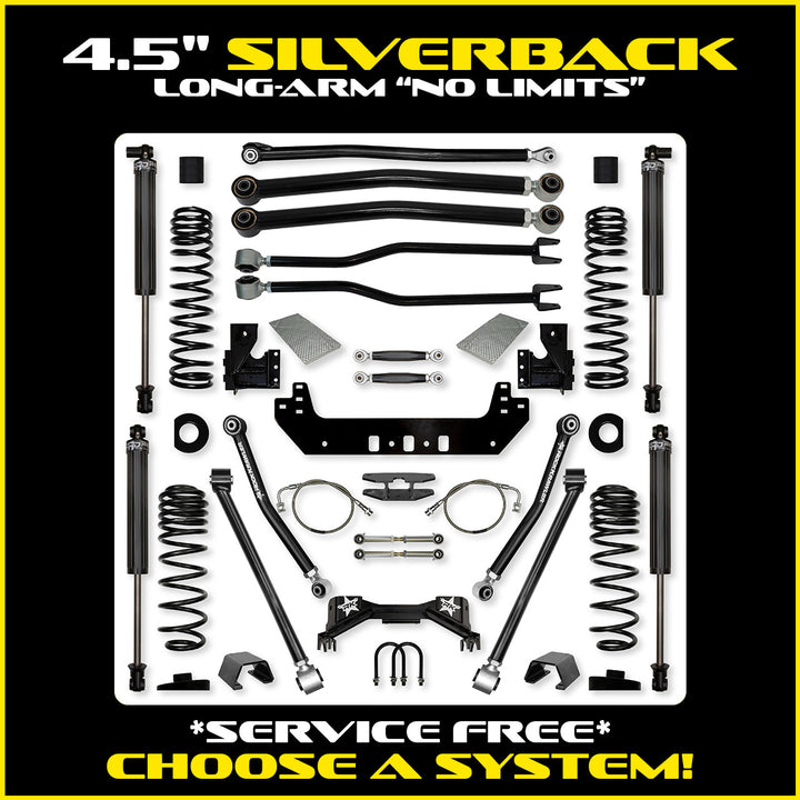 Rock Krawler 4.5 Inch Silverback No Limits Long Arm System - Gladiator JT