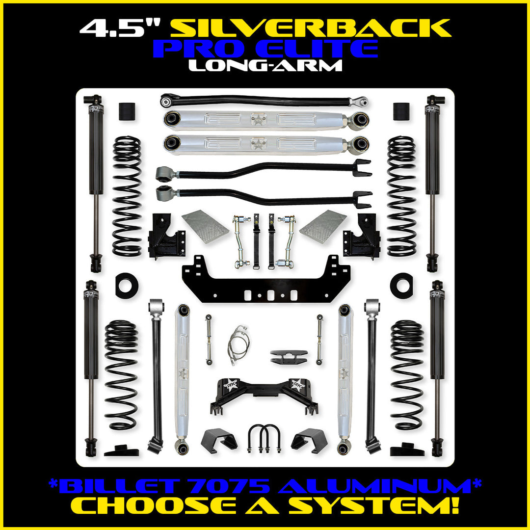 Rock Krawler 4.5 Inch Silverback Pro Elite Long Arm System - Gladiator JT