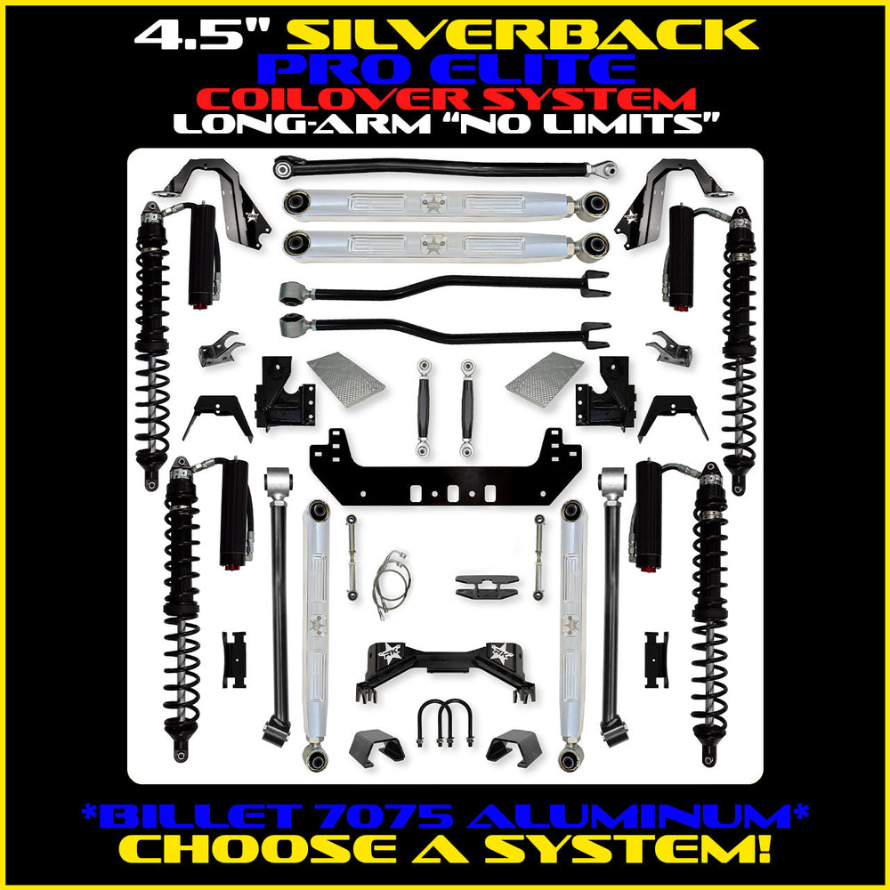 Rock Krawler 4.5 Inch Silverback Pro Elite No Limits Long Arm System - Gladiator JT - Comp System and Trail Runner coilover packages