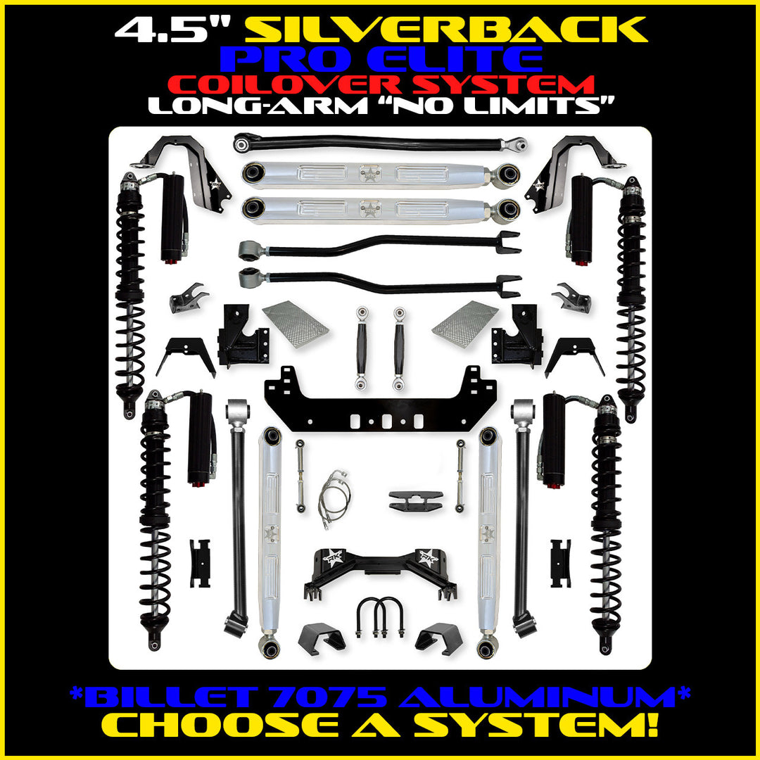 Rock Krawler 4.5 Inch Silverback Pro Elite No Limits Long Arm System - Gladiator JT - Comp System and Trail Runner coilover packages