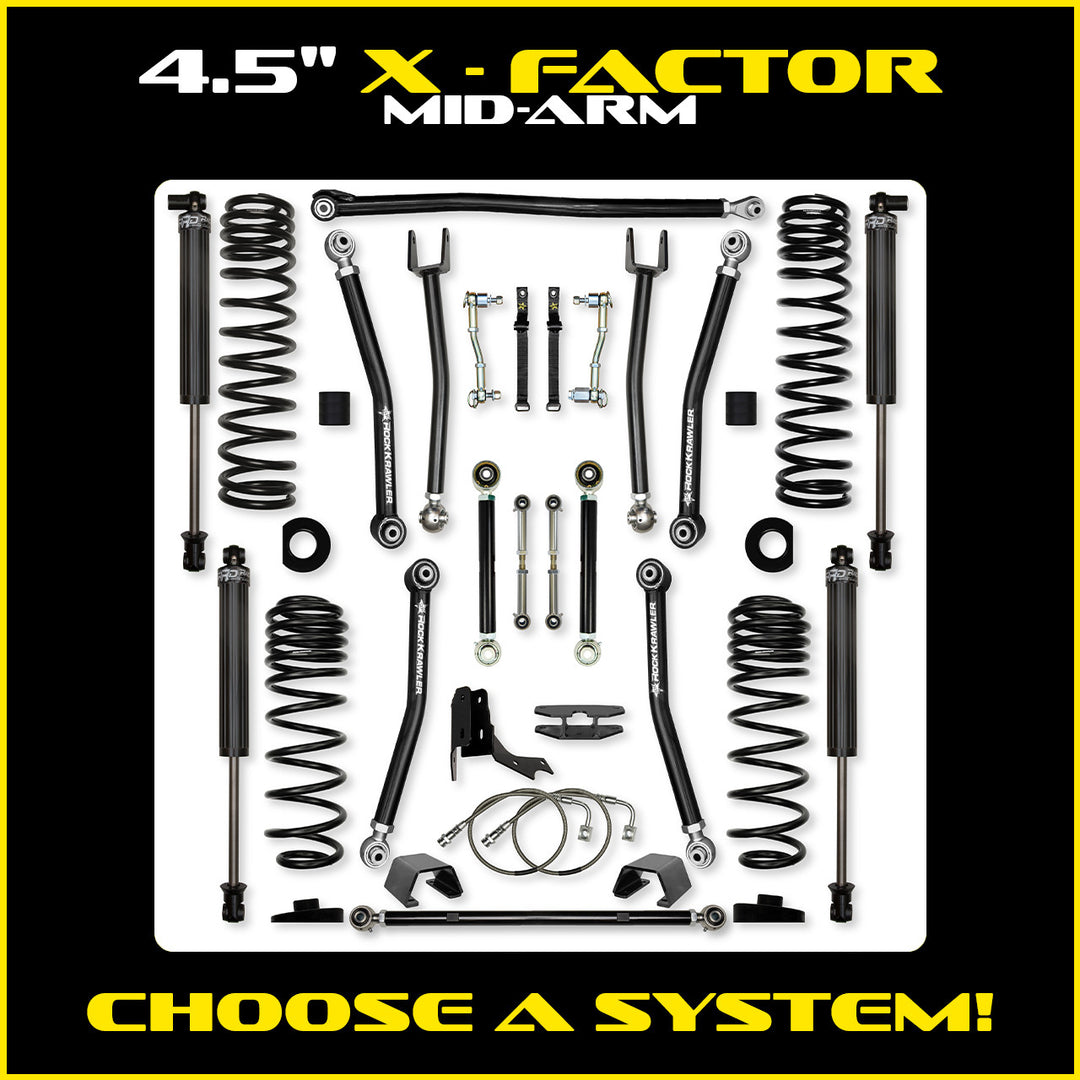 Rock Krawler 4.5 Inch X Factor Mid Arm System - Gladiator JT