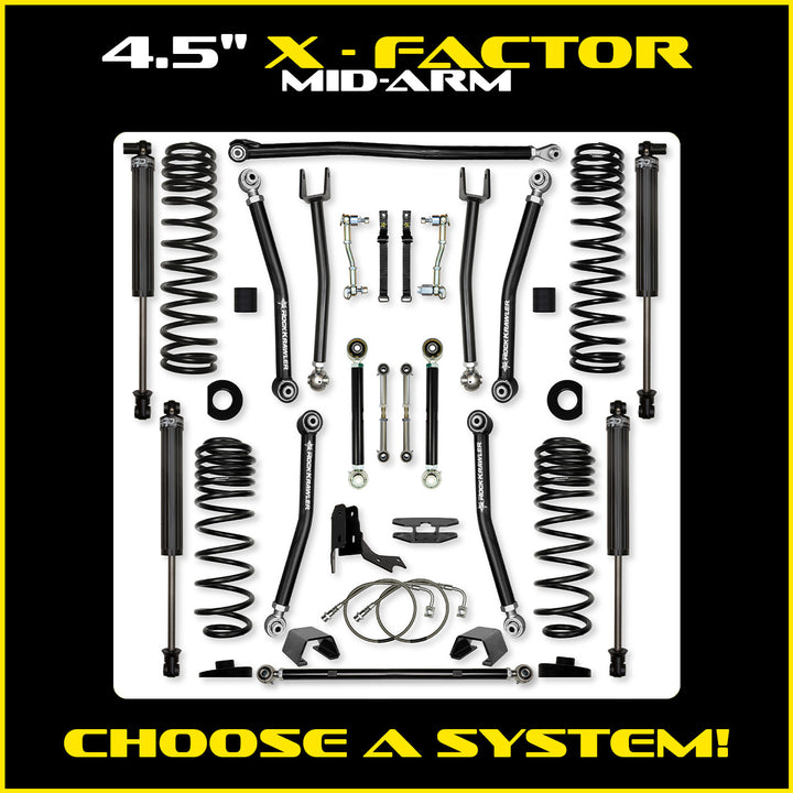 Rock Krawler 4.5 Inch X Factor Mid Arm System - Gladiator JT