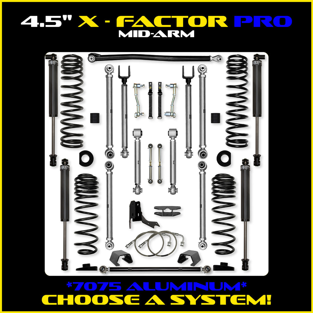 Rock Krawler 4.5 Inch X Factor Pro Mid Arm System - Gladiator JT