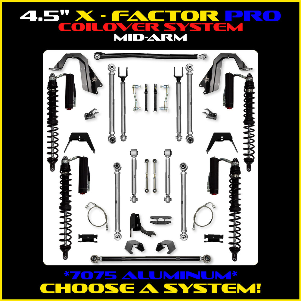 Rock Krawler 4.5 Inch X Factor Pro Mid Arm System - Gladiator JT - Comp System and Trail Runner coilover packages
