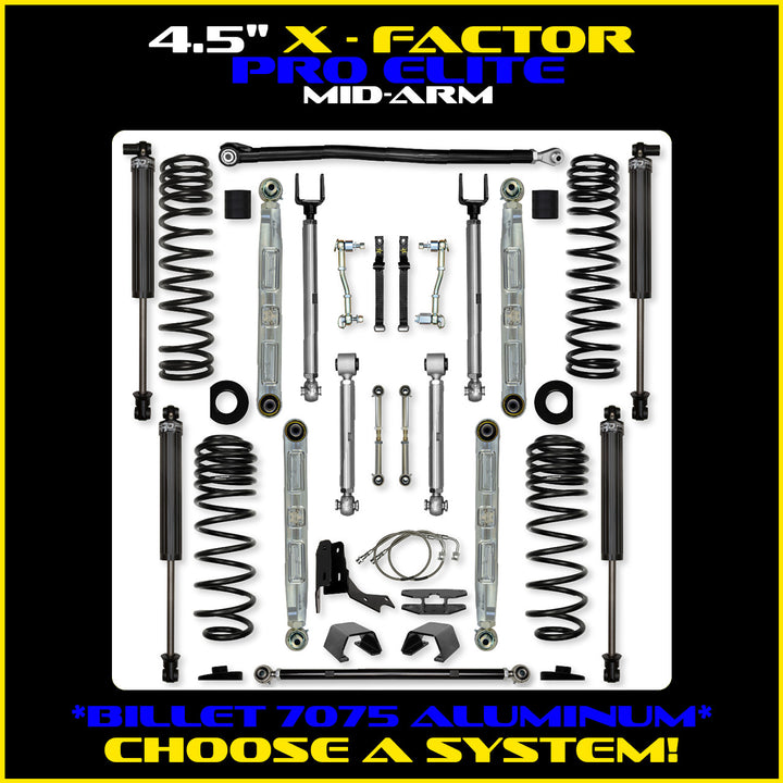 Rock Krawler 4.5 Inch X Factor Pro Elite Mid Arm System - Gladiator JT
