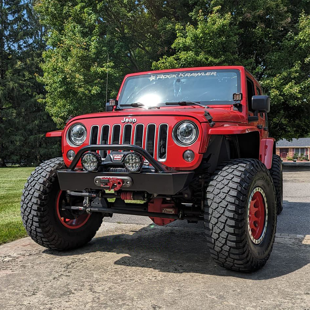 Savvy Front Bumper with Hoop (Aluminum Krawler Lite) - 2007-2018 Jeep JK/JKU