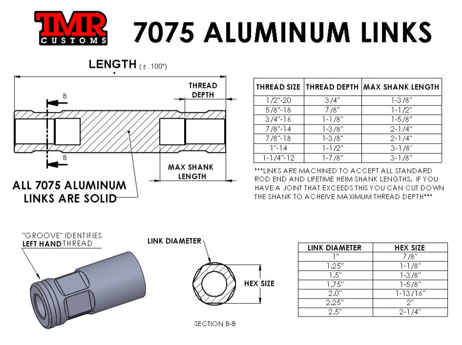 TMR Customs 7075 Aluminum Links - 2" Diameter