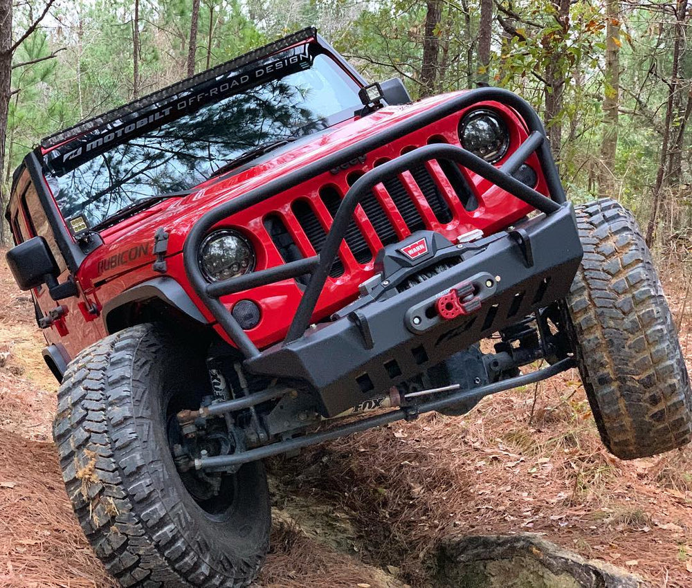 Motobilt Crusher Front Bumper with Grille Hoop and Stinger for 2007-2018 Jeep JK MB1011-L | image 2