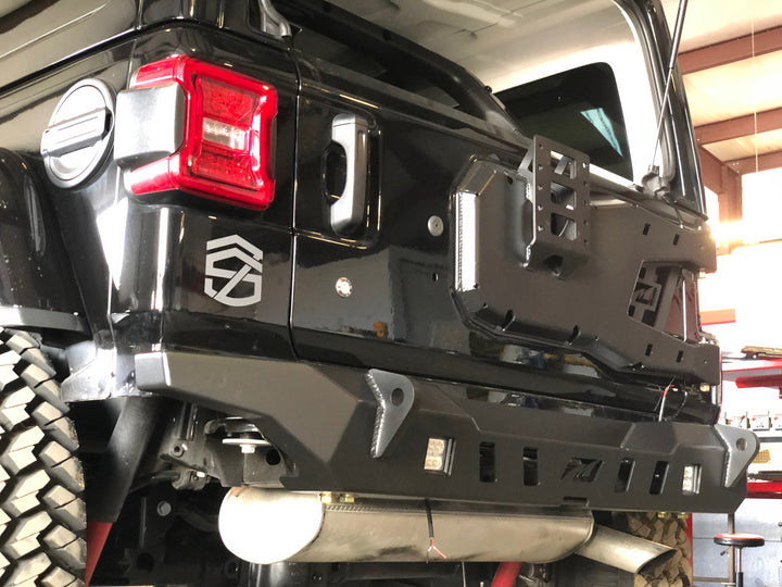 Motobilt Crusher Rear Bumper with Light Mounts with Spare Tire Cut Out for 2018+ Jeep JL MB1092 | image 6