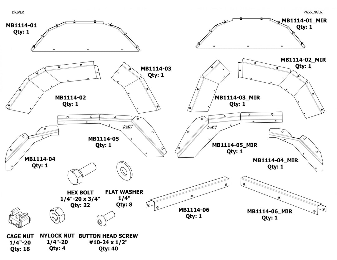 Motobilt Rear Aluminum Inner Fenders for Jeep JT Gladiator MB1114 | image 11