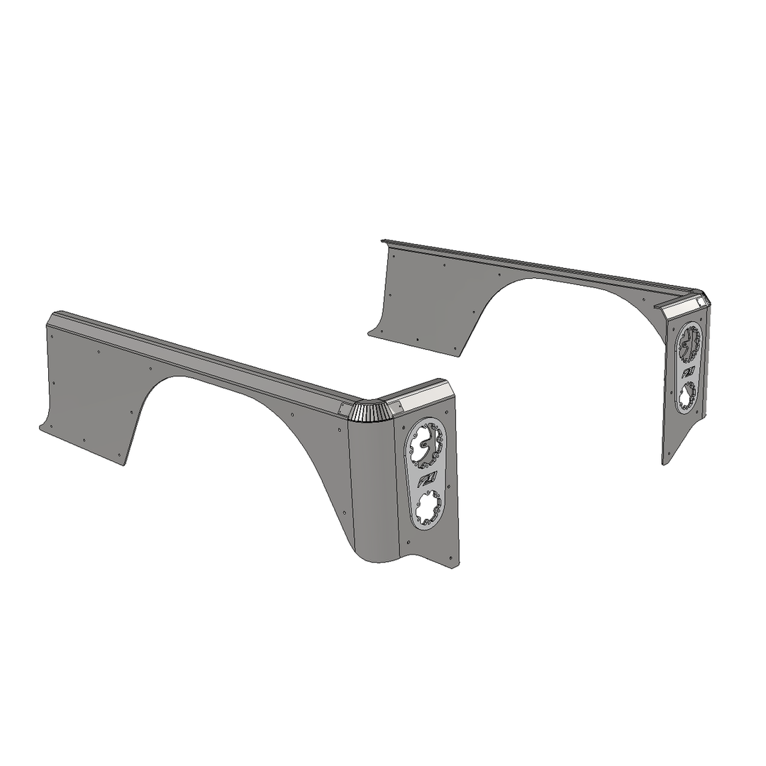 Motobilt Aluminum 15" Stretch Over the Rail Corner Armor for Jeep YJ MB1170-A