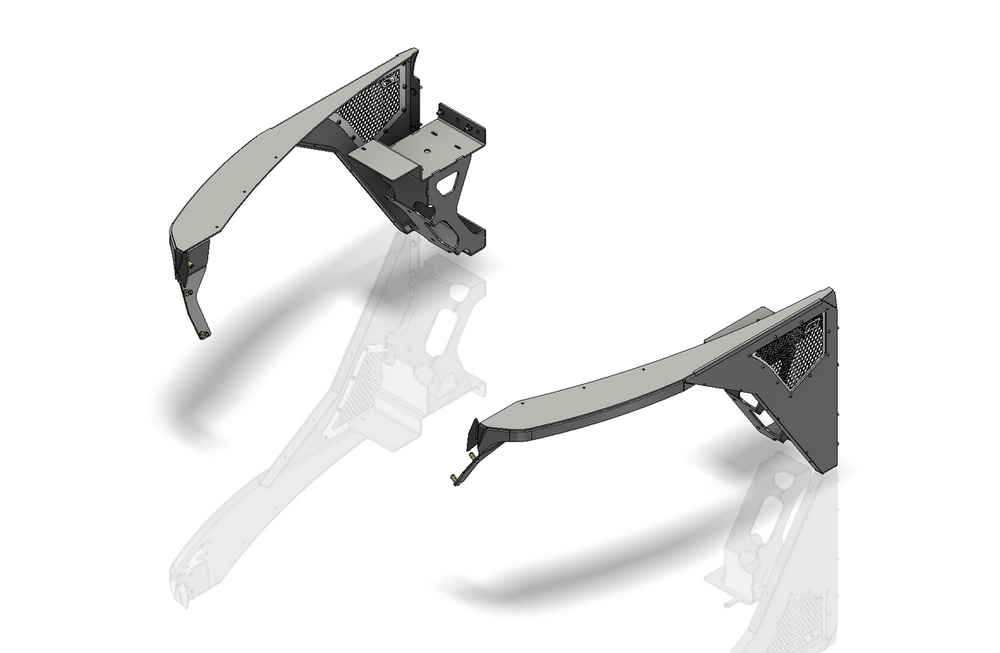 Motobilt Aluminum Highline Front Fender 0" Flare for Jeep YJ MB1208-0-A | image 2