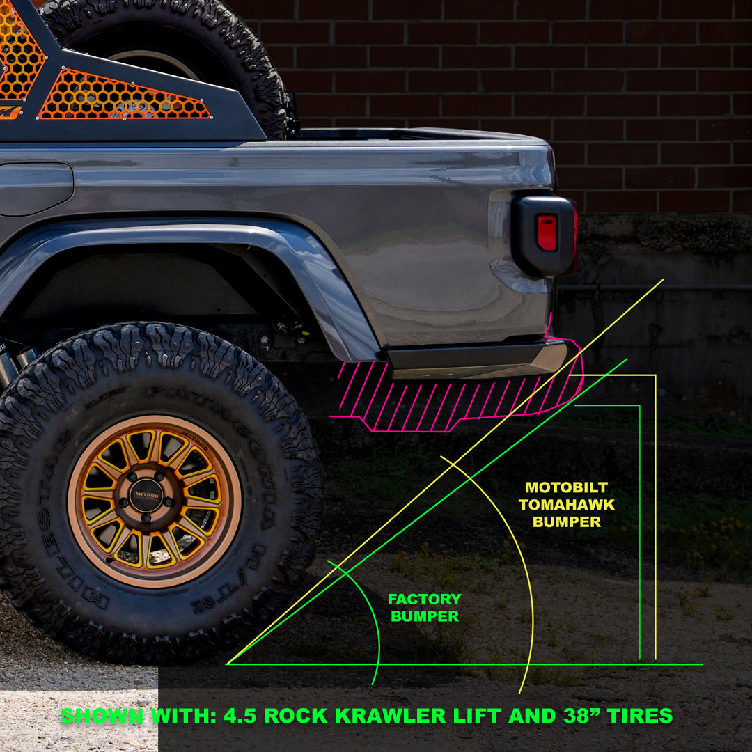 Motobilt Tomahawk High Clearance Rear Bumper for Jeep JT MB1262 | image 5