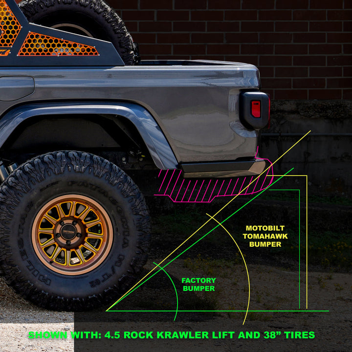Motobilt Tomahawk High Clearance Rear Bumper for Jeep JT MB1262 | image 5