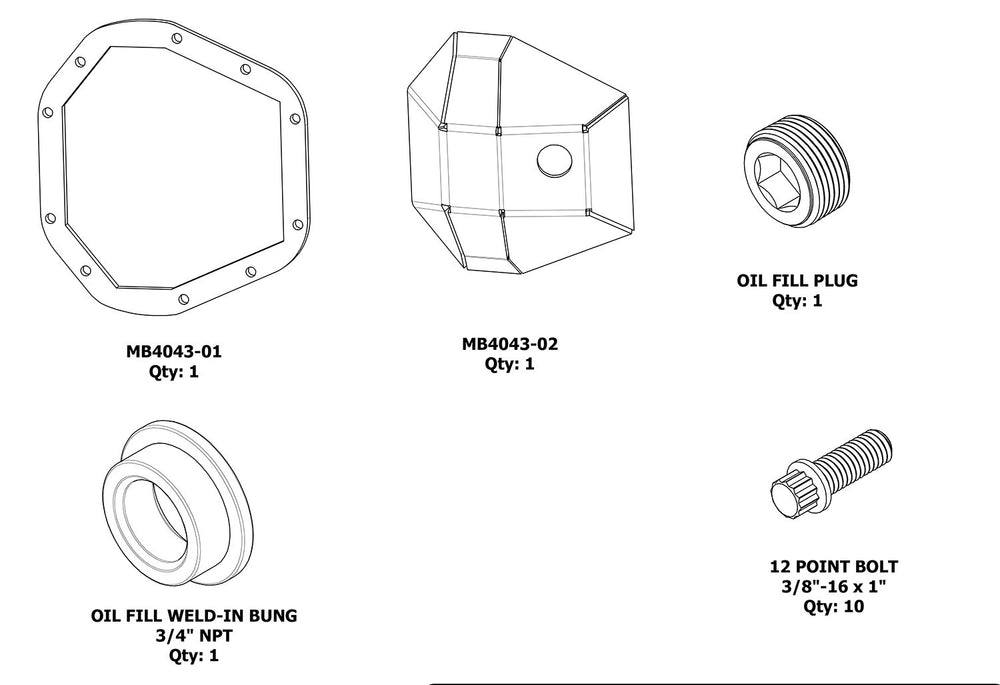 Motobilt DIY Dana 60 Super Duty Diff Cover MB4043-DIY | image 2