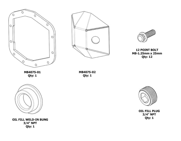 Motobilt DIY Rubicon Front Diff Cover M210 for Jeep JL and JT MB4075-DIY | image 3