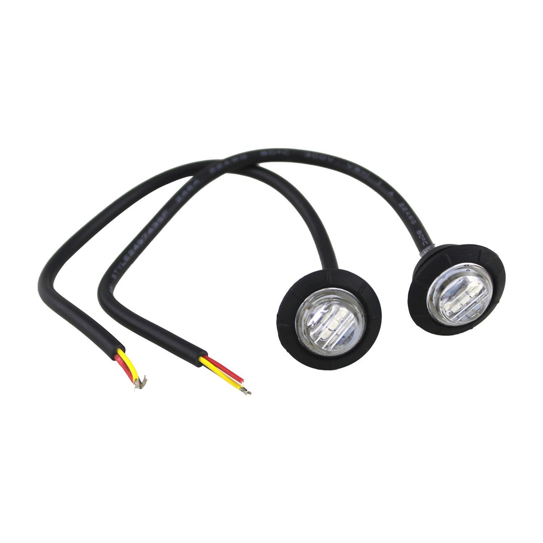 Motobilt 3/4" Clear Lens Amber LED Fender Side Marker Light 2 Pack for Jeep CJ/YJ/JK/JKU/JL/JT MB6500
