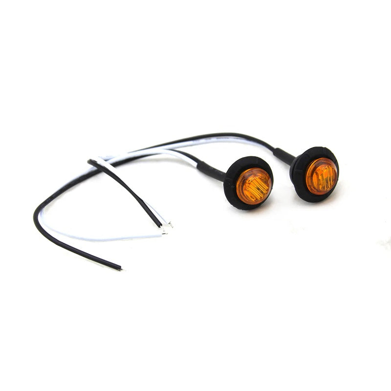 Motobilt 3/4" Clear Lens Amber LED Fender/Side Marker Light 2 Pack MB6501