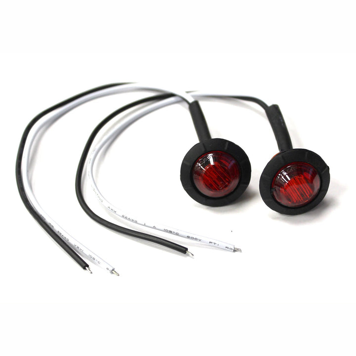 Motobilt Jeep Side Marker/Fender Lights 3/4" Red Lens LED 2 Pack MB6503