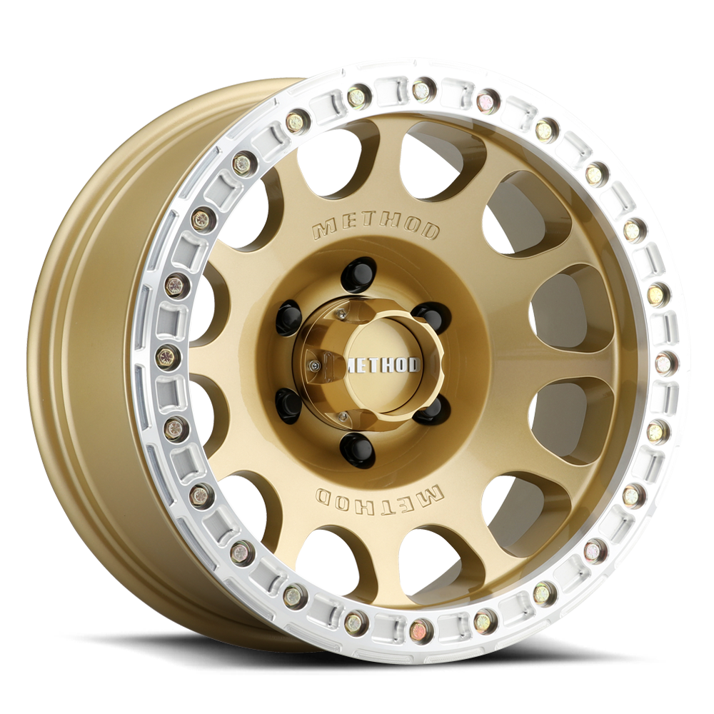 Method Race Wheels Beadlock MR105 | 17x9 | 6 On 139.7 | Offset -38 | Gold | Lip 1.77"