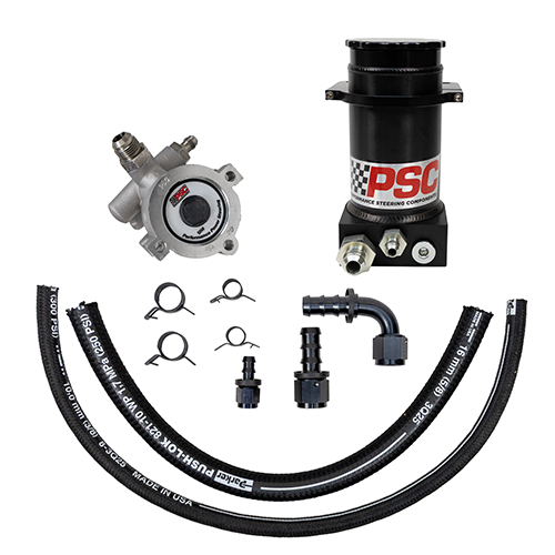 PSC Pro Touring Pump & Remote Reservoir Kit Steering Gear Brushed Aluminum PK1100X | SKU PK1100X