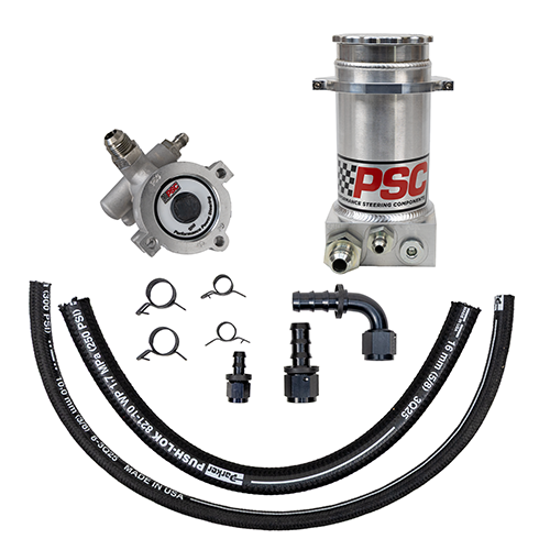 PSC Pro Touring Pump & Remote Reservoir Kit Steering Gear Brushed Aluminum PK1100X | SKU PK1100X
