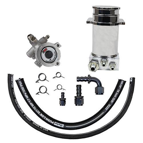 PSC Pro Touring Pump Kit Steering Gear Brushed Aluminum w/ Hydro-Boost PK1100XH | SKU PK1100XH