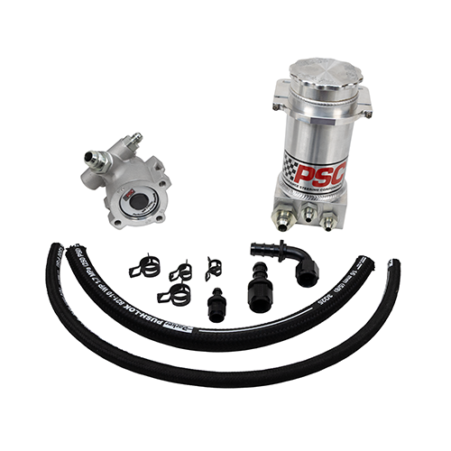 PSC Pro Touring Pump Kit Steering Gear Brushed Aluminum w/ Hydro-Boost PK1100XH | SKU PK1100XH