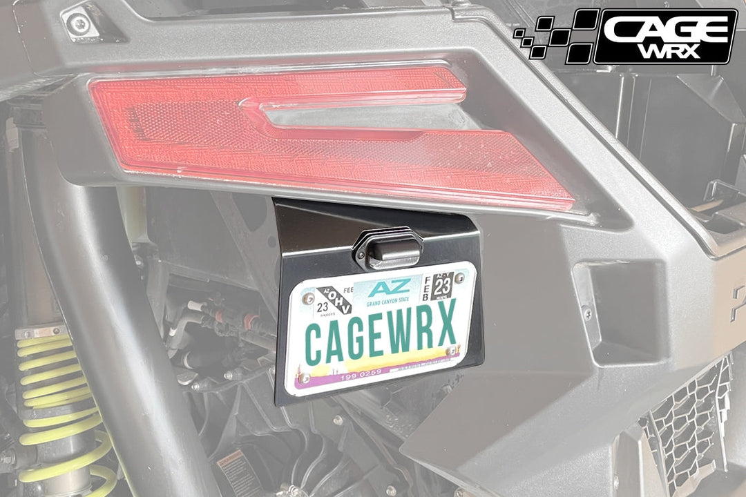 Cagewrx Polaris RZR License Plate Mount with LED Light - Pro R / Pro XP