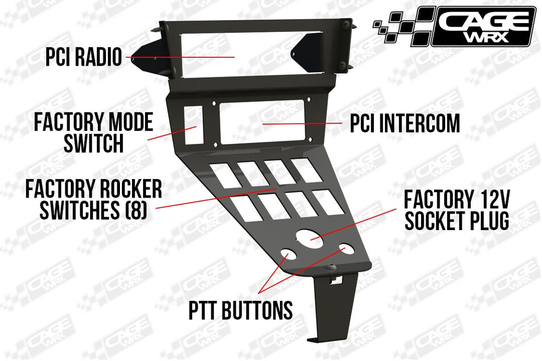 Cagewrx Polaris RZR PCI Radio & Intercom Mount Pro R / Pro S / Turbo R / Pro XP | image 9