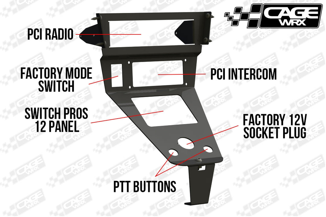 Cagewrx Polaris RZR PCI Radio & Intercom Mount Pro R / Pro S / Turbo R / Pro XP | image 5