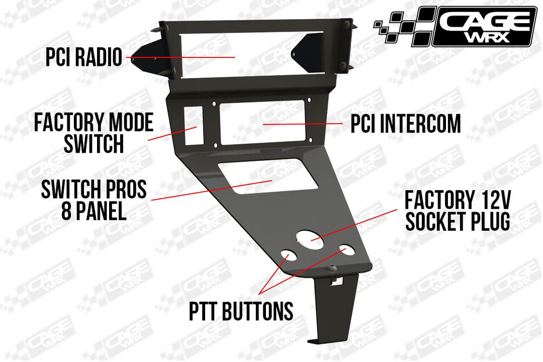 Cagewrx Polaris RZR PCI Radio & Intercom Mount Pro R / Pro S / Turbo R / Pro XP | image 7
